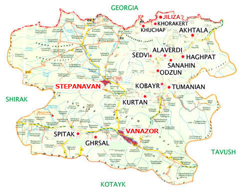 Map of Lori Province