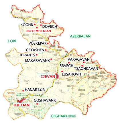 Map of Tavush Province