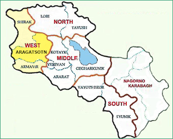 Map of Aragatsotn