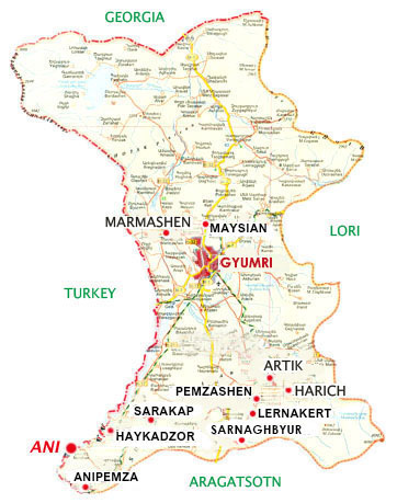 Map of Shirak Province