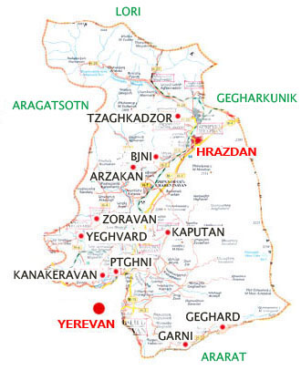 Map of Kotayk Province