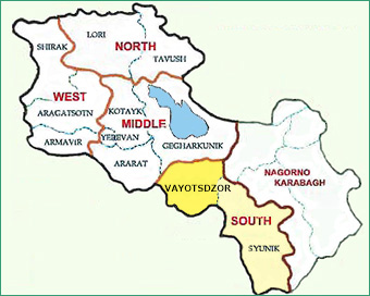 Map of Vayotsdzor