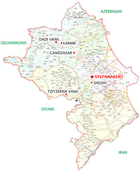 Map of Nagorno Karabagh